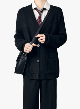 木村叔dk制服开衫毛衣男秋冬季高级感百搭情侣上衣外套休闲针织衫