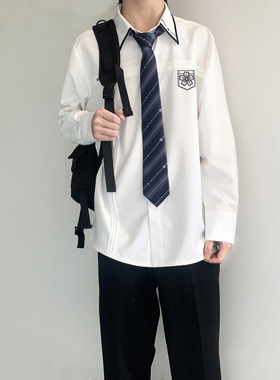 木村叔dk原创刺绣樱崎星白衬衫男风琴褶免烫日系制服长袖学生衬衣