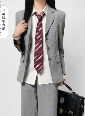 木村叔jk制服灰色西装外套女学院风日系标准版女学生原创校供制服