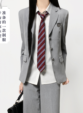 木村叔jk日系制服灰色西装外套女学院风标准版女学生原创校供制服