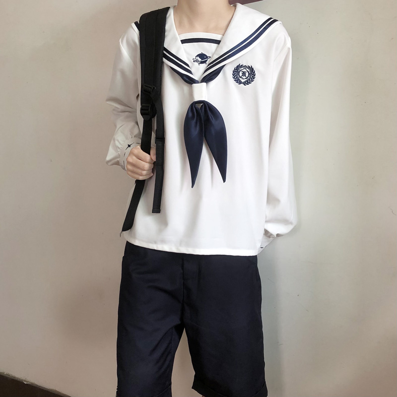 木村叔dk原创枝慧高校水手服男款春季长袖日系制服学生学院风正版-封面