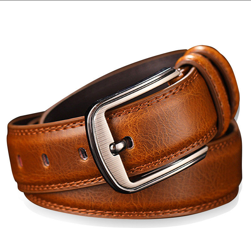 Uncle Kimura's dk belt is a pure cowhide black belt that goes well with boys, students and young people. It's a brown pin buckle genuine leather belt thumbnail 8