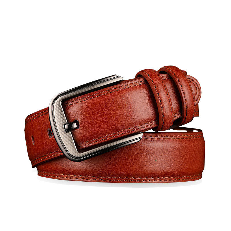 Uncle Kimura's dk belt is a pure cowhide black belt that goes well with boys, students and young people. It's a brown pin buckle genuine leather belt thumbnail 3