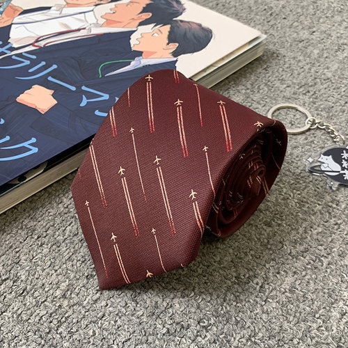 木村叔dk日系学院风飞机图案领带