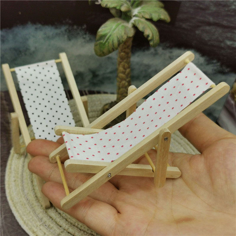 Molly配件茉莉公仔12分娃娃屋微缩家具折叠椅沙滩椅摆件模型躺椅