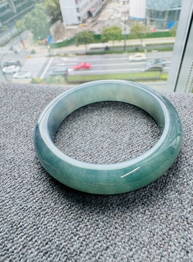 52圈口 天然缅甸翡翠蓝紫色糯冰种手镯A货