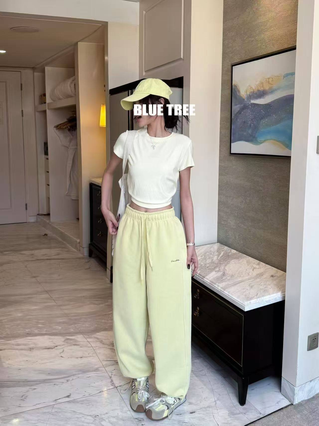 bluetree2026新款卫裤女宽松显瘦休闲运动束脚裤抽绳松紧腰直筒裤,女装/女士精品,卫裤,淘宝优惠券,粉丝福利购,淘宝优惠卷