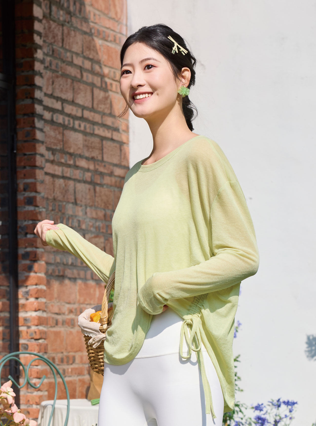 活力哈达瑜伽服新款梦莹长袖罩衫外搭休闲舒适上衣