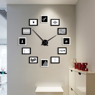 DIY钟表静音石英钟挂表墙钟 北欧风现代简约时尚 客厅挂钟创意个性