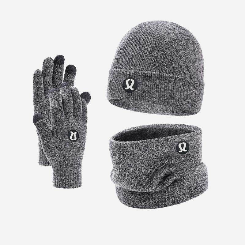 【特价秒杀】LUULUSDWDD秋冬季帽子围巾手套三件套男保暖针织帽子