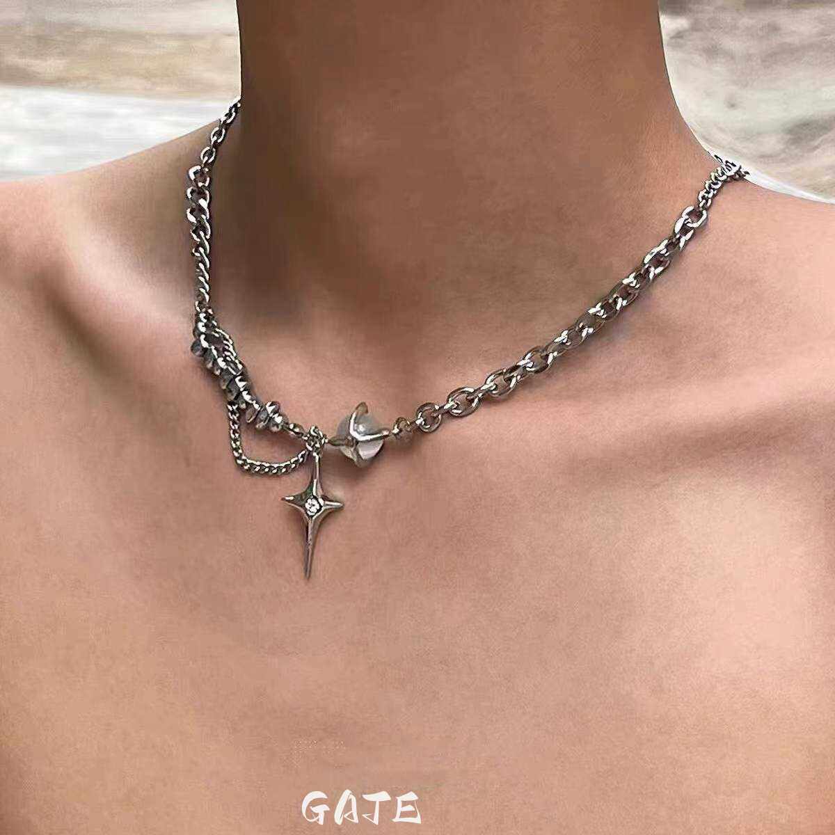 星芒钛钢项链男款潮男高级感轻奢小众设计冷淡风2024新款爆款项链