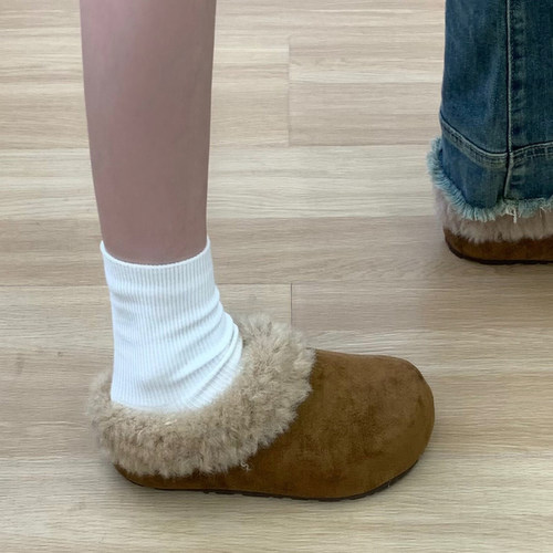 复古百搭外穿包头半拖鞋