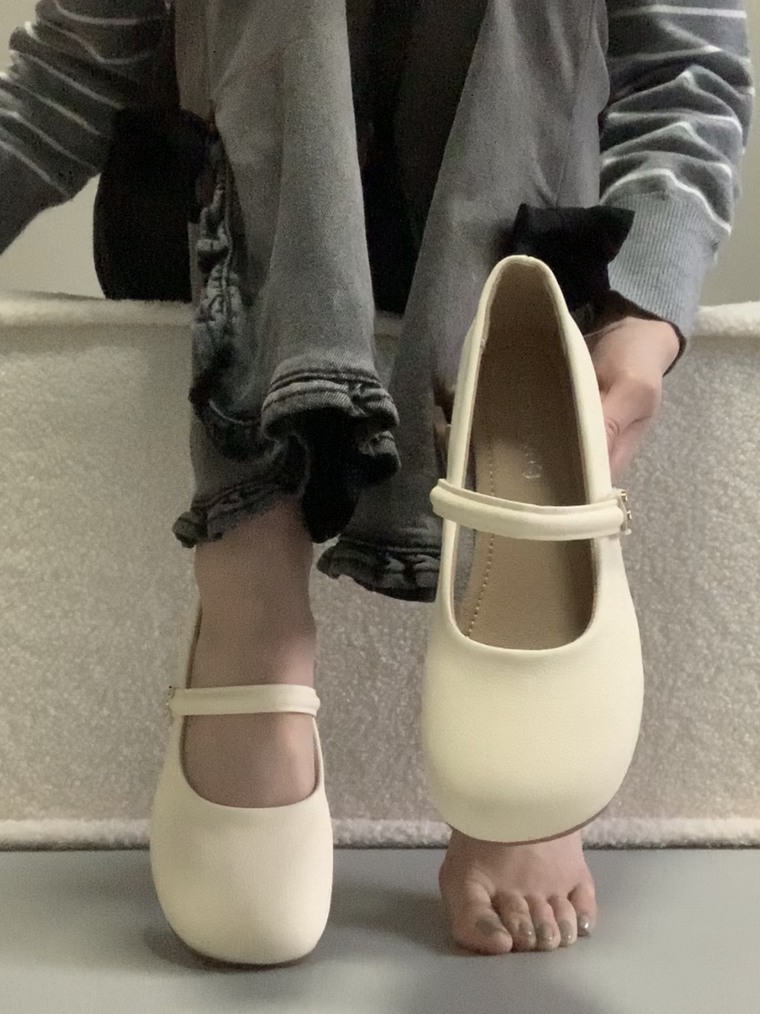 仙女浅口软底晚晚温柔奶奶瓢鞋