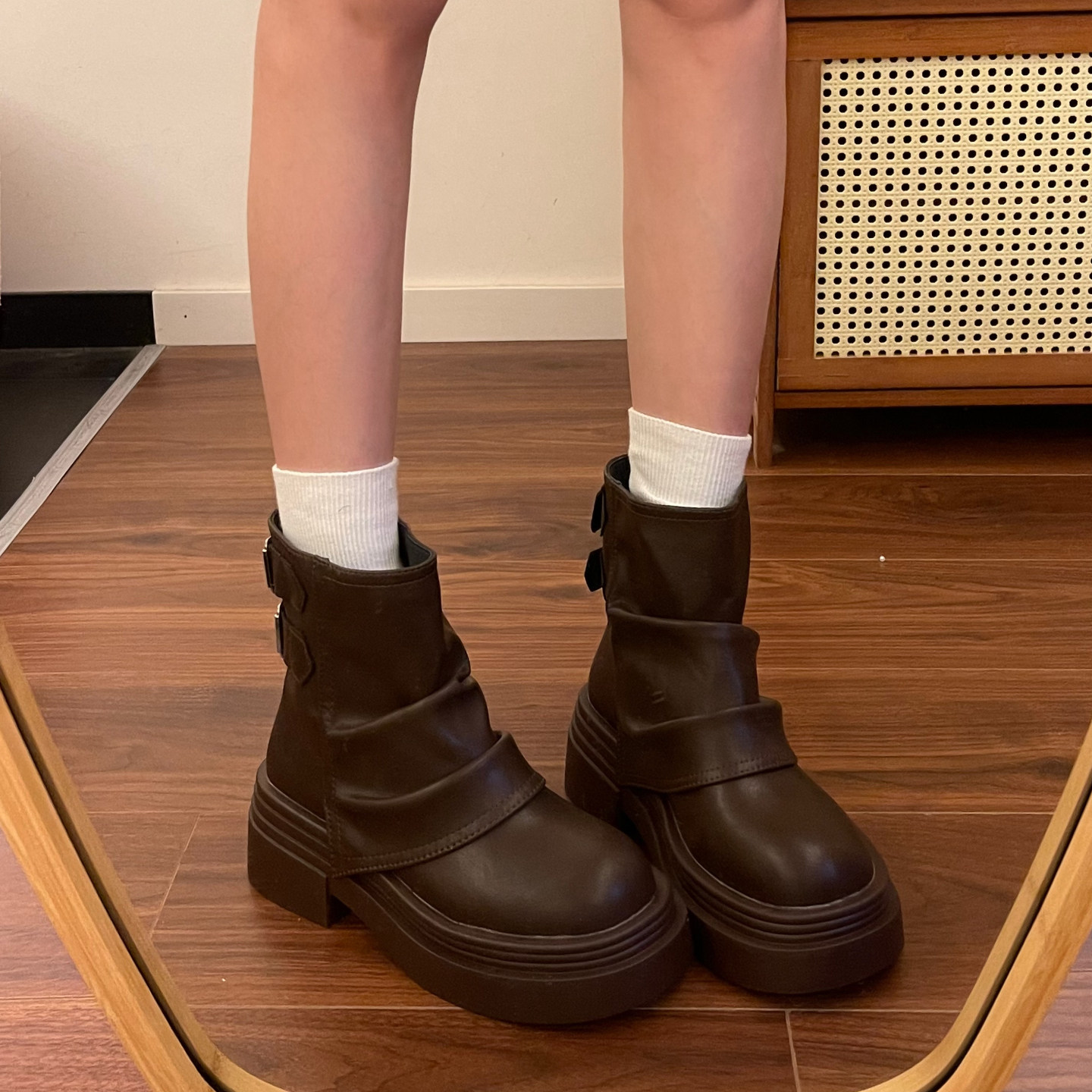 英伦风乐福小皮鞋女2025秋季新款复古玛丽珍单鞋小个子增高厚底鞋,女鞋,马丁靴,淘宝优惠券,粉丝福利购,淘宝优惠卷