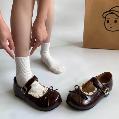 圆头蝴蝶结日系jk小皮鞋