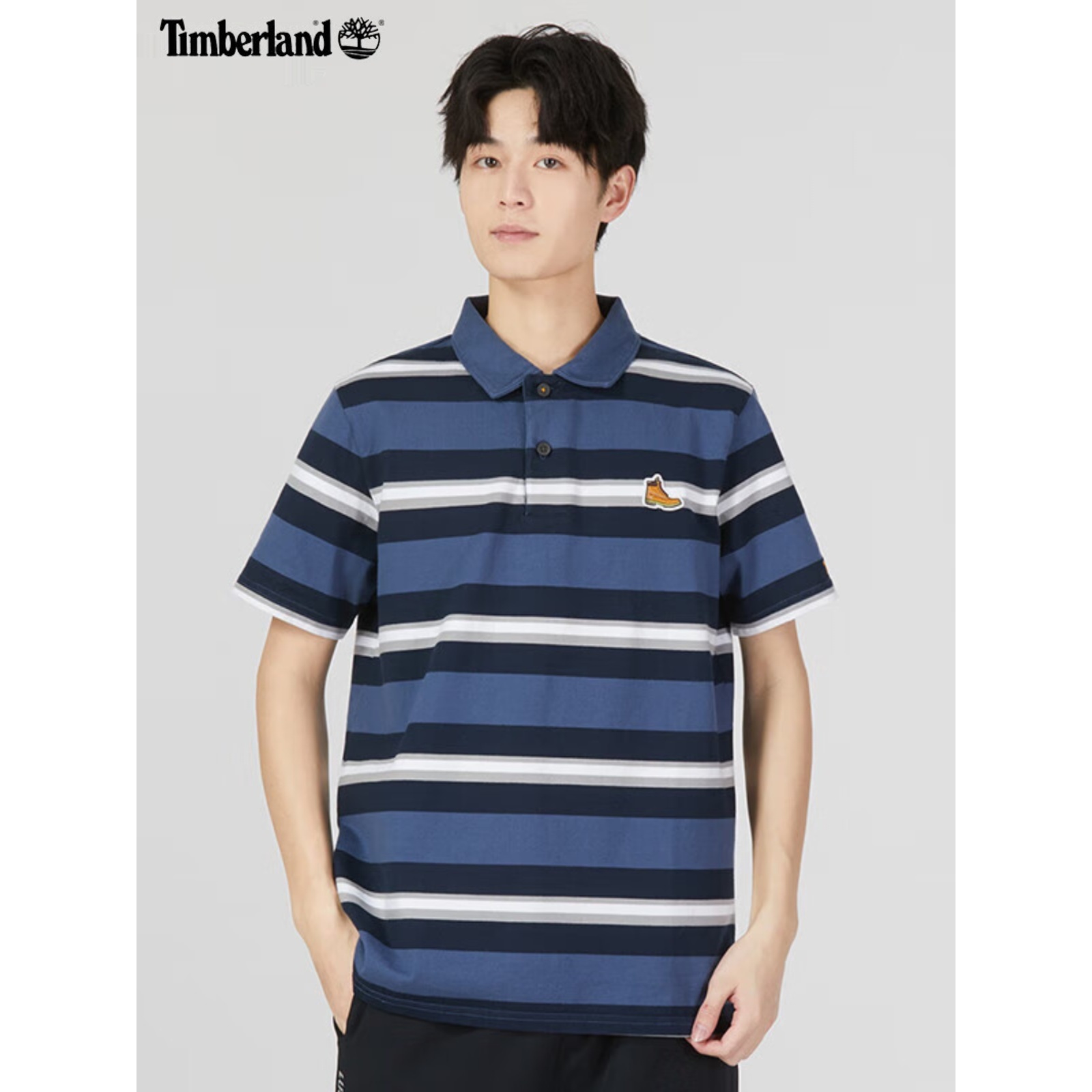 添柏岚POLO衫短袖男运动条纹