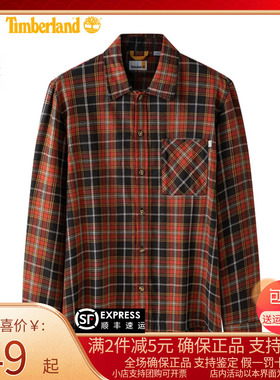 Timberland添柏岚衬衫男23秋冬户外长袖休闲格子衬衣外套A6P8S
