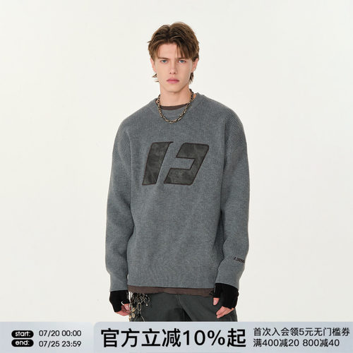 FORNINES贴布刺绣毛衣针织衫