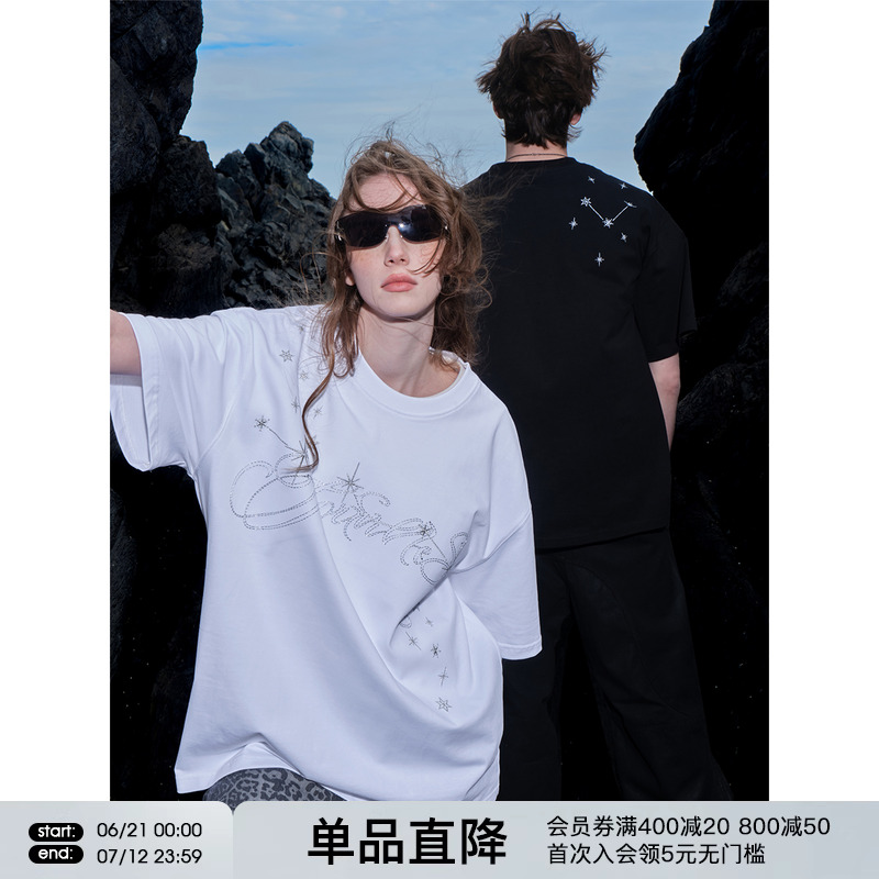 FORNINES银线刺绣纯棉T恤