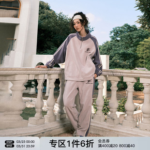 运动外套 美式 FORNINES国潮半拉链摇粒绒立领卫衣套装 男女情侣春季