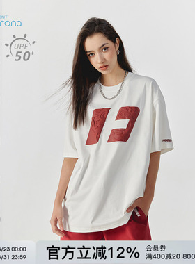 FORNINES索罗娜凉感速干短袖T恤男女潮牌上衣夏季白色半袖体恤衫