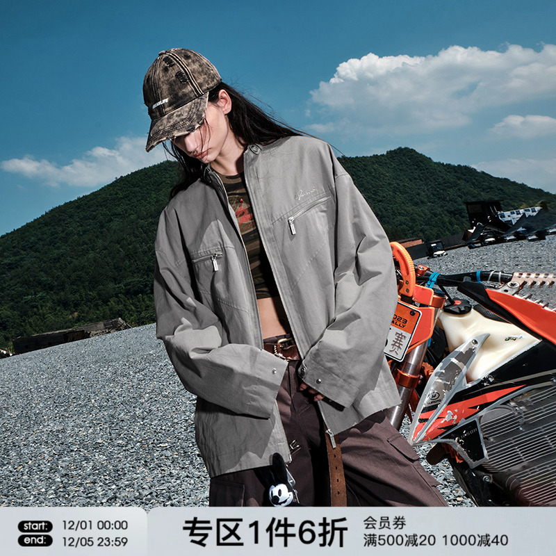 FORNINES结构拉链立领外套