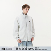 FORNINES刺绣立领拉链开衫 通勤外套 灰色卫衣男女潮牌春秋情侣美式