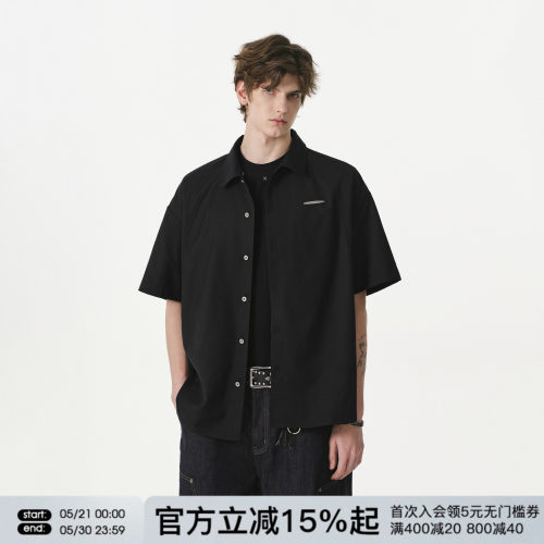 FORNINES免烫抗皱TR面料短袖衬衫男款潮牌2026夏季新款半袖上衣女