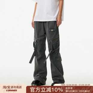 复古长裤 FORNINES纯棉水洗做旧微喇工装 春秋美式 男女潮牌休闲裤 裤