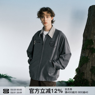 外套男春季 FORNINES水洗vintage底特律夹克潮牌情侣美式 复古工装