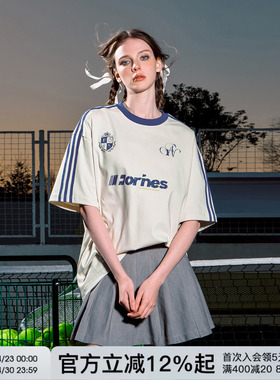 FORNINES凉感速干运动短袖T恤男女潮牌情侣装半截袖夏季美式球衣