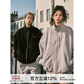 外套 美式 周深同款 FORNINES复古麂皮绒立领外套男女潮牌夹克春秋款