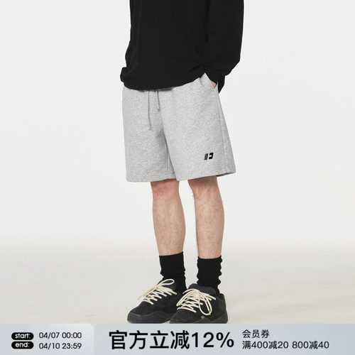 FORNINES刺绣logo运动五分卫裤