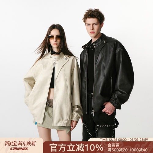 FORNINES复古pu皮衣外套男女潮牌2025秋季新款情侣机车服酷飒夹克
