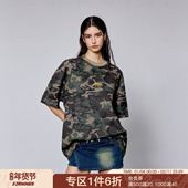 FORNINES刺绣迷彩凉感速干短袖 半袖 t恤男女潮牌正肩情侣夏季 美式
