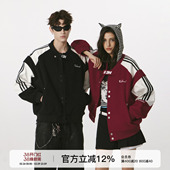 夹克春季 潮牌情侣装 外套女上衣 棒球服男款 FORNINES拼接撞色微短款