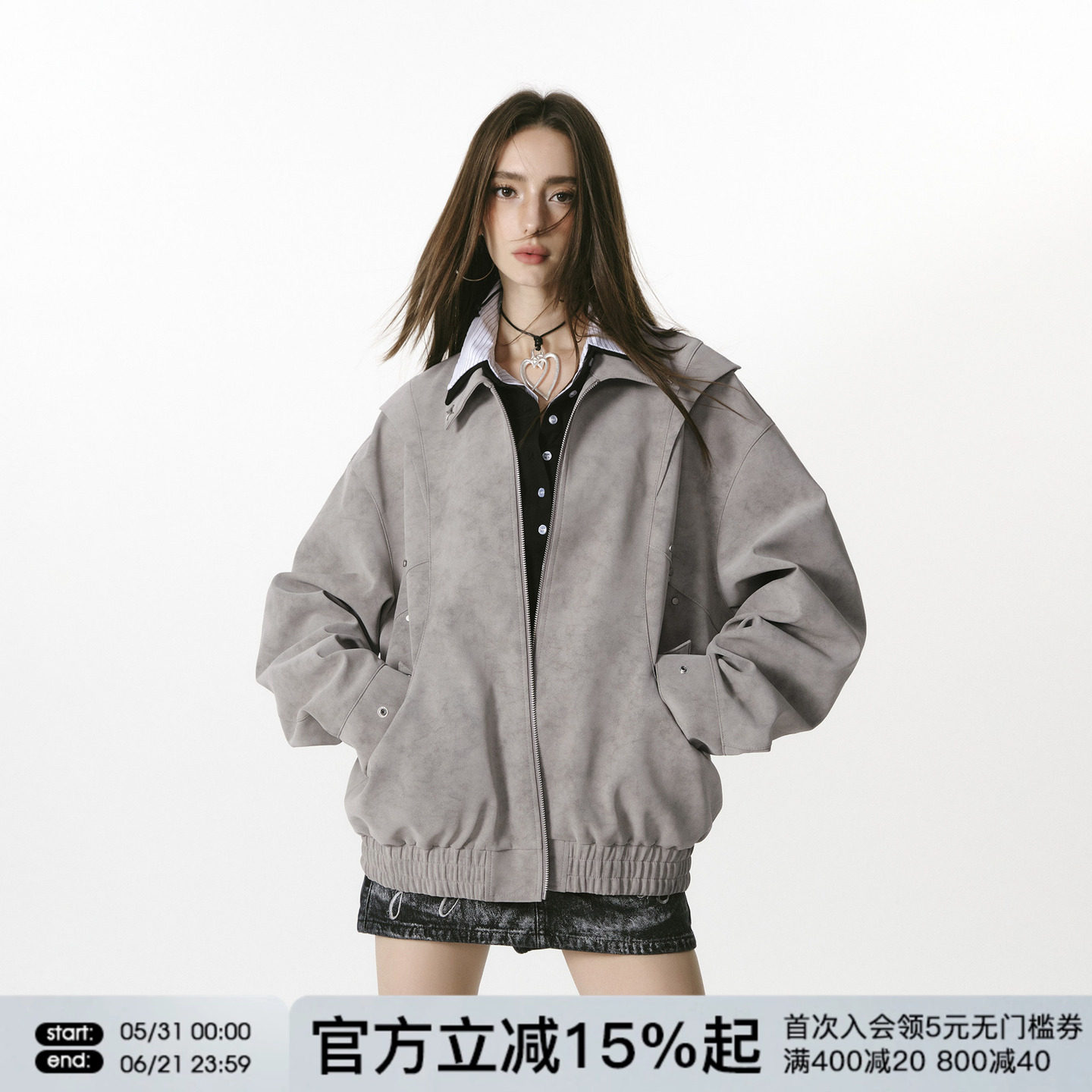 FORNINES设计感解构微短款皮衣男潮牌春季pu皮外套痞帅机车服夹克