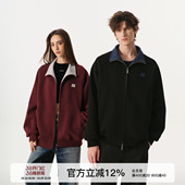 外套 春季 FORNINES拼接撞色双拉链卫衣男女情侣装 上衣重磅立领开衫