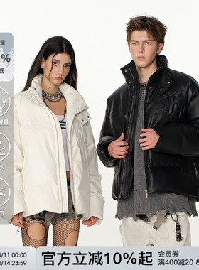陈星旭同款FORNINES三防皮面羽绒服男女潮牌冬季加厚美式短款外套