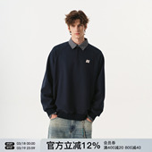 休闲翻领半拉链长袖 春季 上衣 卫衣男女情侣装 FORNINES假两件polo衫