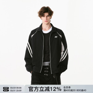 新款 2026春季 外套女 潮牌情侣装 FORNINES撞色拼接立领运动夹克男款