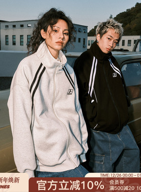 黄子弘凡同款FORNINES国潮卫衣男开衫秋冬情侣美式运动加绒外套女