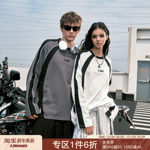 T恤男情侣潮牌重磅春秋卫衣 拼接运动长袖 田嘉瑞同款 FORNINES美式