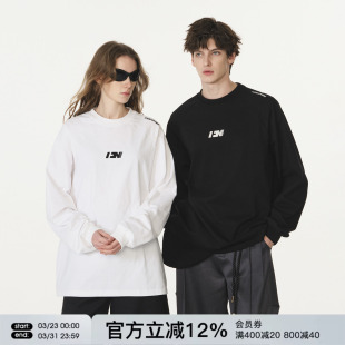 FORNINES重磅纯棉刺绣长袖 T恤男情侣上衣潮牌内搭卫衣春秋打底衫