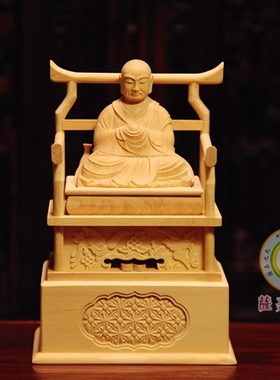 老师傅手工雕刻日式大师摆件佛像