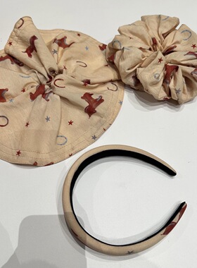 油画小马加密褶皱发圈大肠圈女韩系30cm超大号发圈发箍低马尾发绳