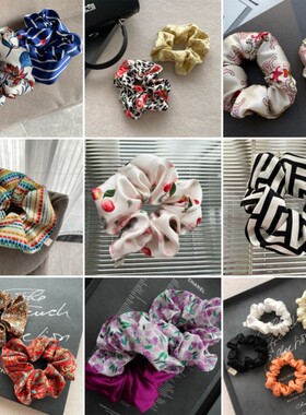 ce凯旋门真丝发圈大肠圈睡觉枕头发绳纯色发圈小号大号高级感头饰