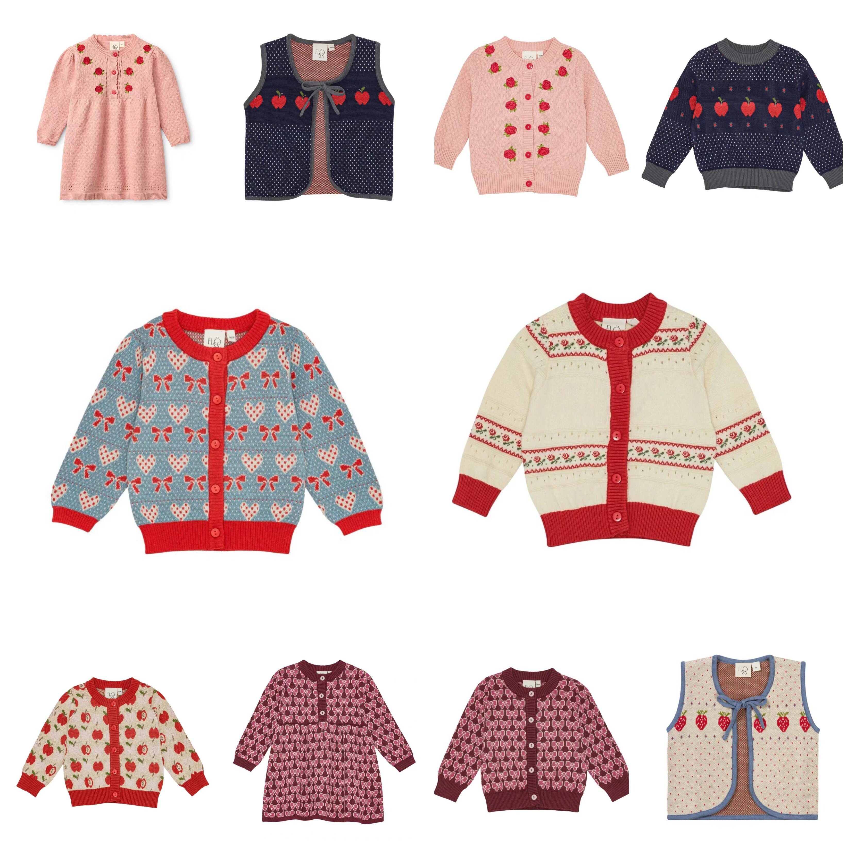 ins风婴儿宝宝男女童春秋款针织开衫毛衣马甲裙子外套套装