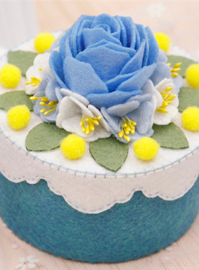 蓝色之谜收纳盒 置物盒 免裁剪不织布手工制作diy布艺创意材料包