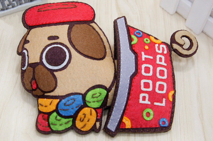 免裁剪贪吃狗耳机包收纳包迷你美悦不织布手工布艺diy制作材料包